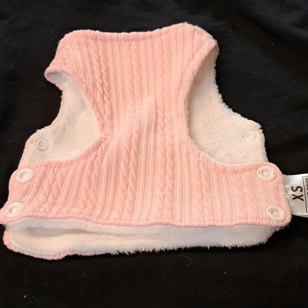 Pink Knitted Puppy Vest with Cupcake Design